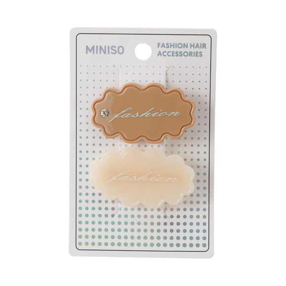 MINISO FASHION KOREAN OVAL HAIR CLIP (BEIGE BROWN) (2 PCS) 2026343310109 HAIR CLIPPERS