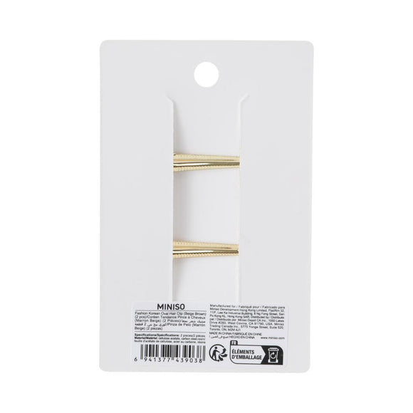 MINISO FASHION KOREAN OVAL HAIR CLIP (BEIGE BROWN) (2 PCS) 2026343310109 HAIR CLIPPERS