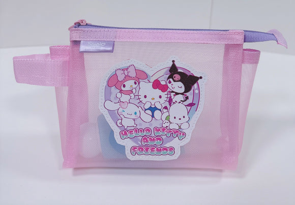 MINISO HELLO KITTY AND FRIENDS SWEET FACTORY COLLECTION TRAPEZOIDAL MESH STATIONERY CASE (PINK) 2026541610100 STATIONERY