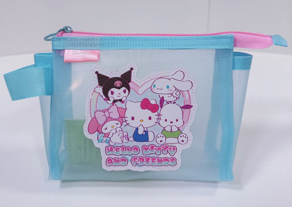 MINISO HELLO KITTY AND FRIENDS SWEET FACTORY COLLECTION TRAPEZOIDAL MESH STATIONERY CASE (BLUE) 2026541810104 STATIONERY