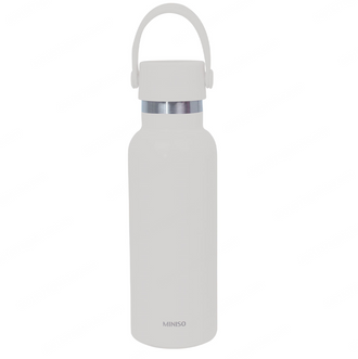 MINISO SOLID COLOR SERIES HANDLE INSULATED BOTTLE 500ML(GRAY) 2026948011104 VACUUM CUP/ KETTLE
