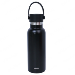 MINISO SOLID COLOR SERIES HANDLE INSULATED BOTTLE 500ML(BLACK) 2026948013108 VACUUM CUP/ KETTLE