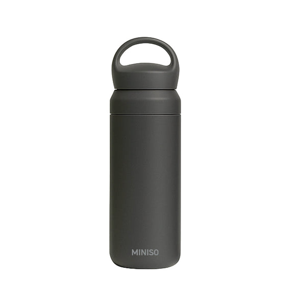 MINISO SOLID COLOR INSULATED BOTTLE WITH HANDLE 500 ML(GRAY) 2027855412107 VACUUM CUP/ KETTLE