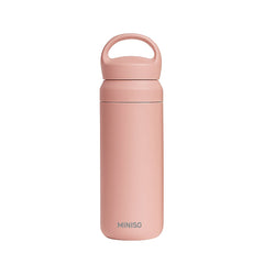 MINISO SOLID COLOR INSULATED BOTTLE WITH HANDLE 500 ML(LIGHT PINK) 2027855413104 VACUUM CUP/ KETTLE