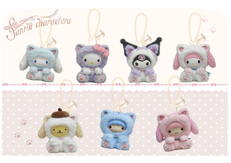 MINISO HELLO KITTY AND FRIENDS HIDE AND SEEK COLLECTION VINYL & PLUSH PENDANT SURPRISE BOX 2028121810108 SURPRISE BOX