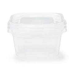 MINISO TRANSPARENT WHITE SERIES SQUARE FOOD CONTAINER 630ML (3 PCS) 2028168610105 FOOD CONTAINER