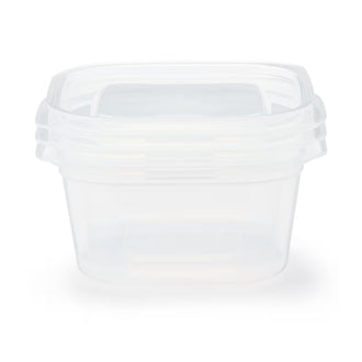 MINISO TRANSPARENT WHITE SERIES SQUARE FOOD CONTAINER 630ML (3 PCS) 2028168610105 FOOD CONTAINER