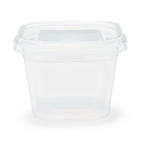 MINISO TRANSPARENT WHITE SERIES SQUARE FOOD CONTAINER 900ML (2 PCS) 2028168910106 FOOD CONTAINER