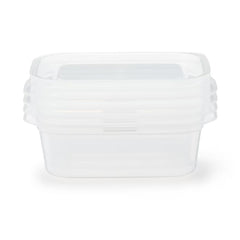 MINISO TRANSPARENT WHITE SERIES RECTANGULAR FOOD CONTAINER 180ML (4 PCS) 2028169010102 FOOD CONTAINER