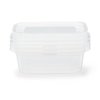 MINISO TRANSPARENT WHITE SERIES RECTANGULAR FOOD CONTAINER 180ML (4 PCS) 2028169010102 FOOD CONTAINER