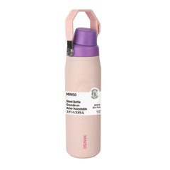 MINISO LARGE CAPACITY DOUBLE-WALL STAINLESS STEEL BOTTLE WITH HANDLE 840ML(PINK) 2028542915109 STEEL CUP