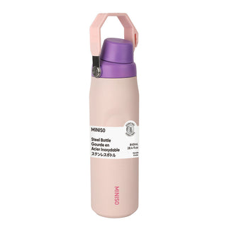 MINISO LARGE CAPACITY DOUBLE-WALL STAINLESS STEEL BOTTLE WITH HANDLE 840ML(PINK) 2028542915109 STEEL CUP
