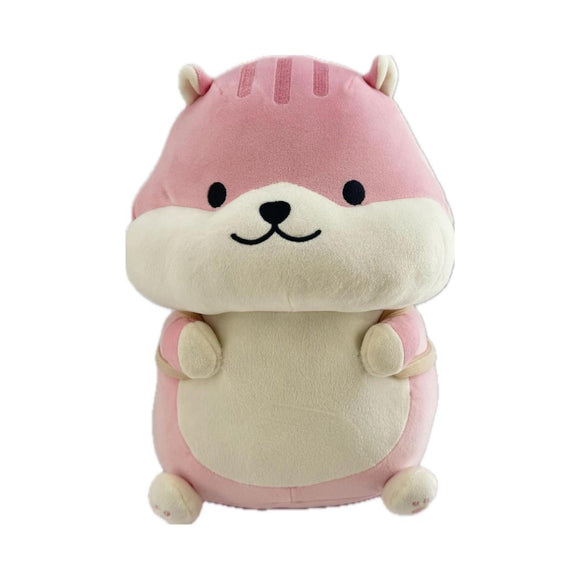MINISO 13IN. SITTING-POSTURE HAMSTER PLUSH TOY(PINK, CARRYING MELON SEED) 2028552810104 REGULAR PLUSH