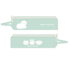 MINISO ANIMAL SERIES HANDLED CUBOID PU PENCIL CASE (20*4*5CM) (GREEN) 2028611810106 PENCIL CASE