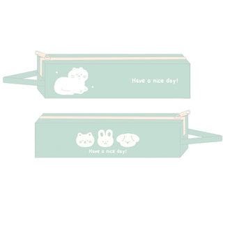 MINISO ANIMAL SERIES HANDLED CUBOID PU PENCIL CASE (20*4*5CM) (GREEN) 2028611810106 PENCIL CASE