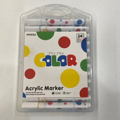 MINISO POLKA DOT SERIES TRIANGULAR ACRYLIC MARKER SET (24 COLORS) 2028618410101 MARKER