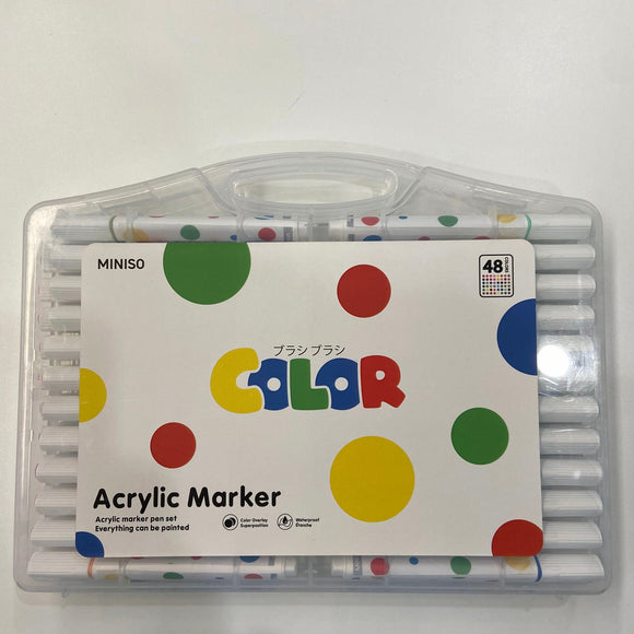 MINISO POLKA DOT SERIES TRIANGULAR ACRYLIC MARKER SET (48 COLORS) 2028618510108 MARKER