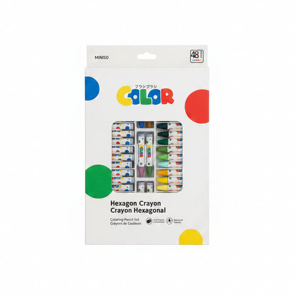 MINISO POLKA DOTS SERIES HEXAGONAL OIL PASTEL SET (48 COLORS) 2028712110105 COLORED PENCIL