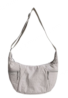 MINISO CITY SERIES MEDIUM DUMPLING-SHAPED CROSSBODY BAG (LIGHT GRAY) 2028885212101 CROSSBODY BAG