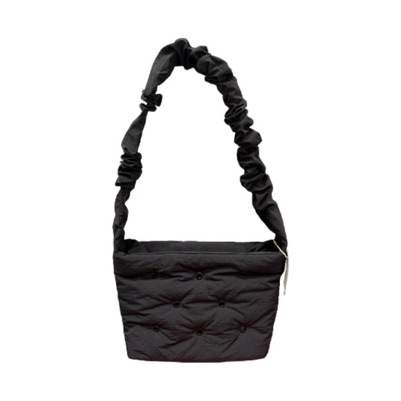 MINISO PUFF SERIES RUCHED PADDED SHOULDER BAG WITH HOLES(BLACK) 2028993211102 SHOULDER BAG