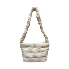 MINISO PUFF SERIES RUCHED PADDED SHOULDER BAG WITH HOLES(CREAM WHITE) 2028993212109 SHOULDER BAG