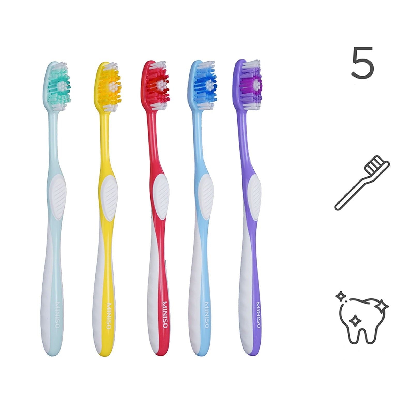 MINISO 360° DEEP CLEANING TOOTHBRUSHES ( 5 PACK ) 2011795010103 TOOTHBRUSH