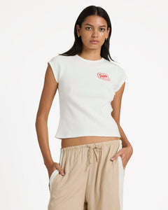 RVCA RIBBEDSLIMTEE 23B351600-VWT T-SHIRT SHORT SLEEVE (W)