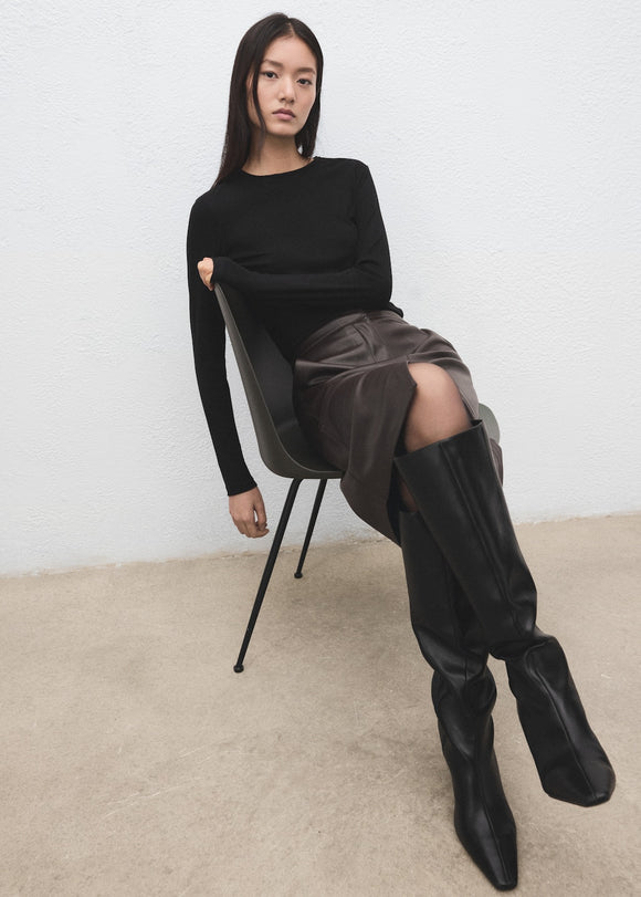 MANGO SECONDCA 27001344-99 MANGO WOMEN T-SHIRT LONG SLEEVE