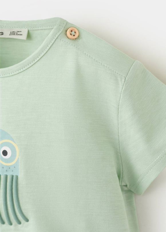 MANGO JELYFISH 27008270-43 MANGO KIDS NEW BORN BABY T-SHIRT SHORT SLEEVE