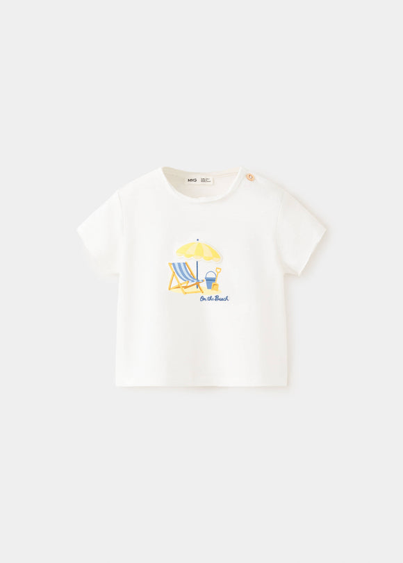 MANGO BEACH 27008271-02 MANGO KIDS NEW BORN BABY T-SHIRT SHORT SLEEVE