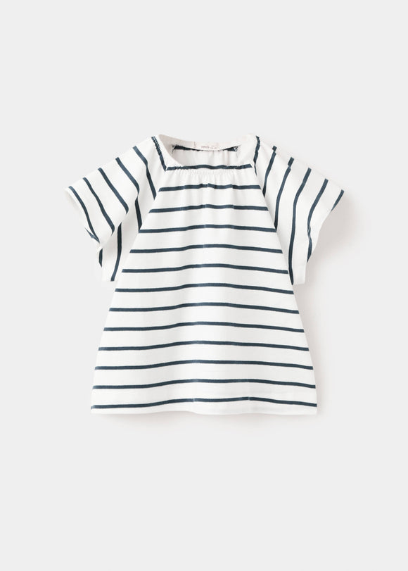 MANGO STRIP 27016738-56 MANGO KIDS BABY GIRL T-SHIRT SHORT SLEEVE