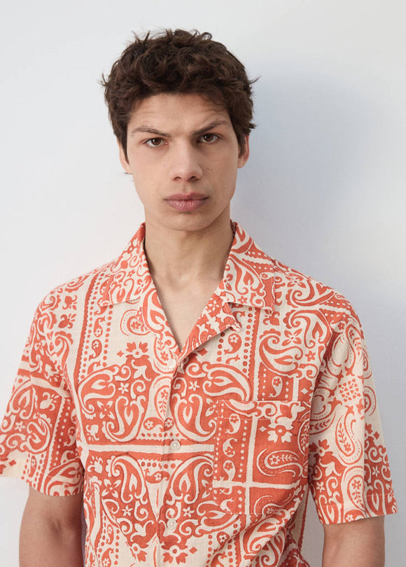 MANGO MADRASP 27019210-25 MANGO MAN SHIRT SHORT SLEEVE