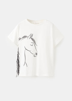MANGO HORSE 27021509-02 MANGO KIDS GIRL T-SHIRT SHORT SLEEVE