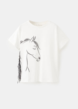 MANGO HORSE 27021509-02 MANGO KIDS GIRL T-SHIRT SHORT SLEEVE