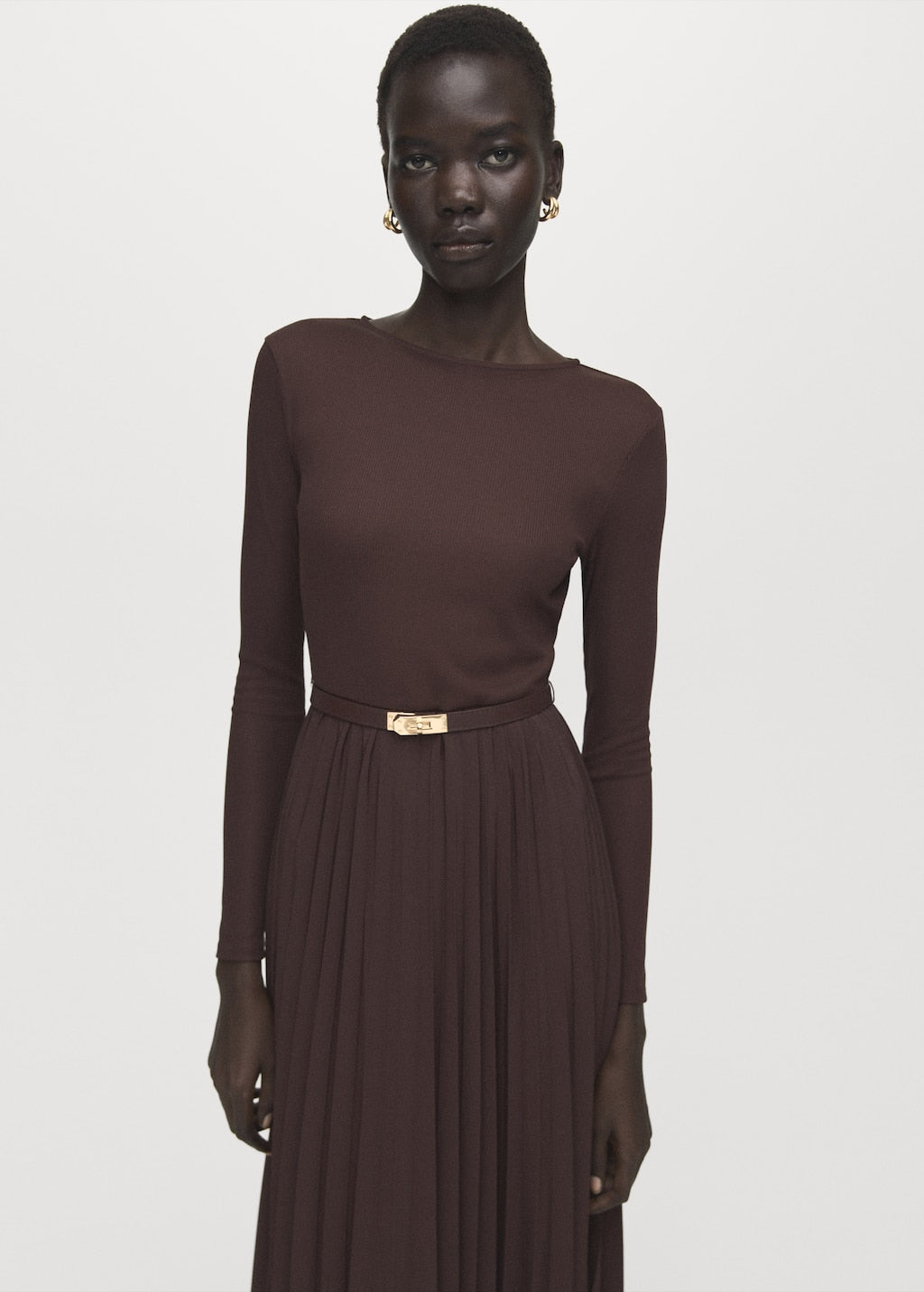 mango belt midi dress MANGO CALDERA-W 27041334-32 MANGO WOMEN DRESS FULL LENGTH