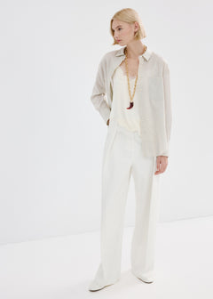 MANGO WHITE 27053337-01 MANGO WOMEN TROUSER
