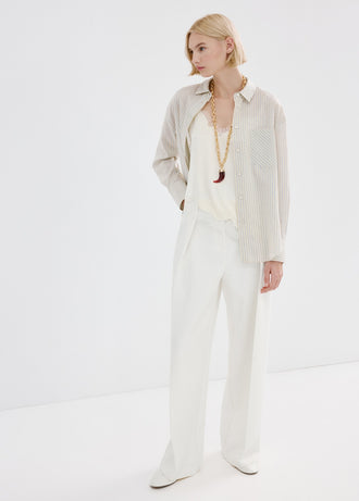 MANGO WHITE 27053337-01 MANGO WOMEN TROUSER