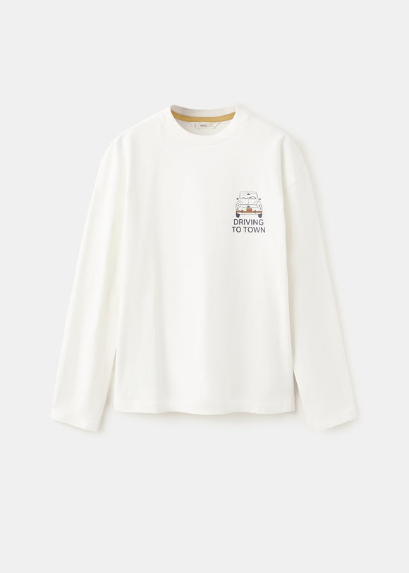 MANGO DRIVING 27054413-02 MANGO KIDS BOY T-SHIRT LONG SLEEVE