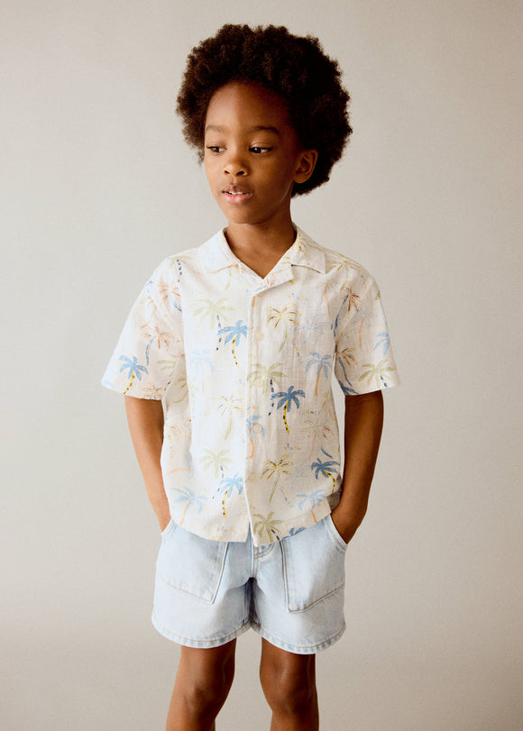 MANGO BANANA 27057907-02 MANGO KIDS BABY BOY SHIRT SHORT SLEEVE