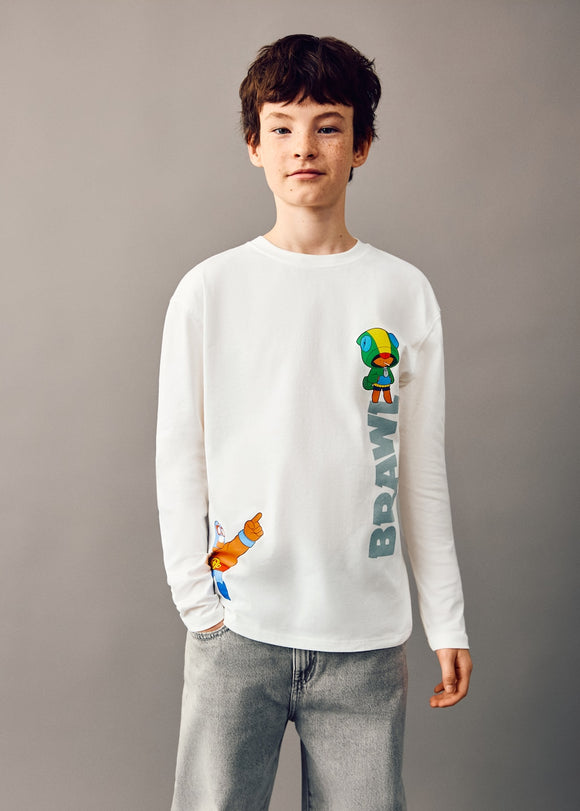 MANGO BRAWBRAW 27061183-02 MANGO KIDS BOY T-SHIRT LONG SLEEVE