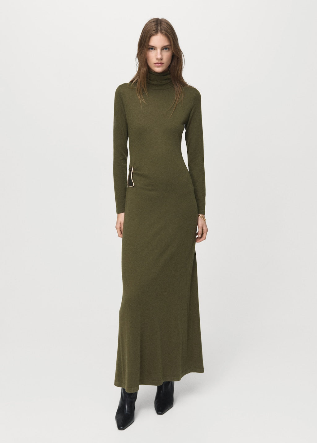 women mango dresses ANA 27061265-37 MANGO DRESS FULL LENGTH Evening Gown Jade Green line dry Imported mfgstyle_BEBE2294 Kids Size:Medium (10-12)