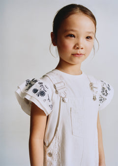 MANGO BLANCA 27066343-02 MANGO KIDS BABY GIRL DUNGAREE