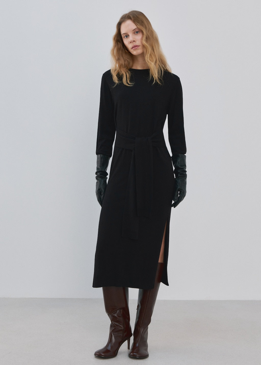 mango black dress MANGO SZA 27073319-99 MANGO WOMEN DRESS FULL LENGTH