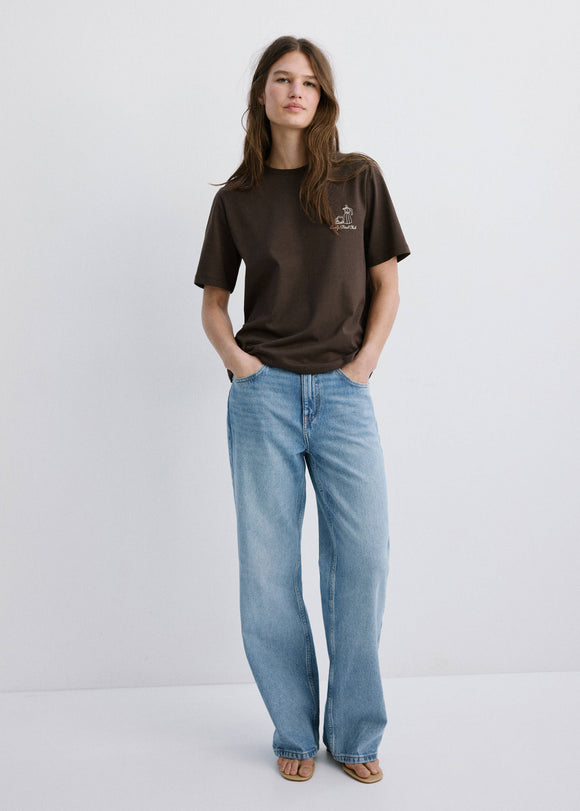 MANGO COFFEE 27079217-30 MANGO WOMEN T-SHIRT