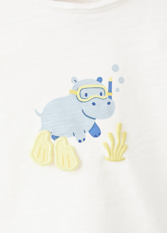 MANGO HIPO 27086714-02 MANGO KIDS NEW BORN BABY T-SHIRT SHORT SLEEVE