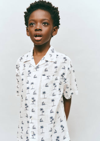 MANGO IBIZA 27086728-02 MANGO KIDS BOY SHIRT SHORT SLEEVE