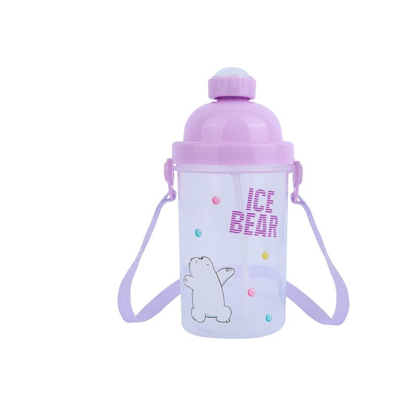 MINISO WE BARE BEARS COLLECTION 5.0 PLASTIC BOTTLE WITH SHOULDER STRAP ( 500ML ) ( LCE BEAR ) 2014418611107 LIFE DEPARTMENT