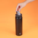 MINISO SOLID COLOR STAINLESS STEEL BOTTLE WITH HANDLE AND STRAW LID ( 900ML ) ( BLACK ) 2015040913102 LIFE DEPARTMENT-3