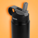 MINISO SOLID COLOR STAINLESS STEEL BOTTLE WITH HANDLE AND STRAW LID ( 900ML ) ( BLACK ) 2015040913102 LIFE DEPARTMENT-2