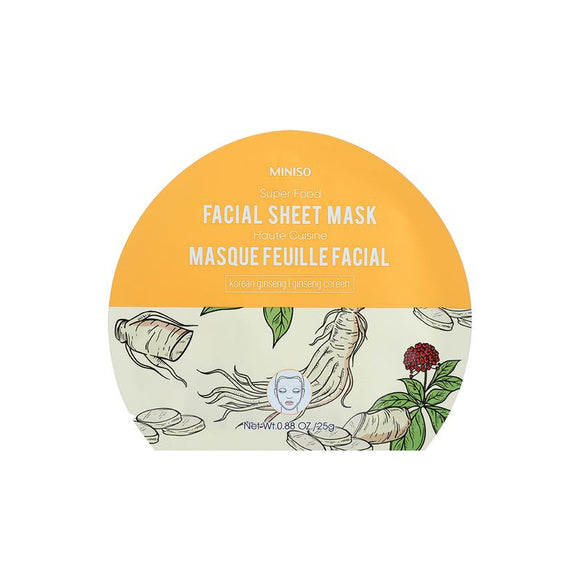 MINISO SUPER FOOD FACIAL SHEET MASK(KOREAN GINSENG) 2014143912104 FACI ...